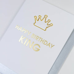 Happy Birthday King Paper Clip Letterpress Greeting Card