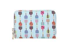 Pickle Ball Printed Coin Purse Small Wallet: Pink