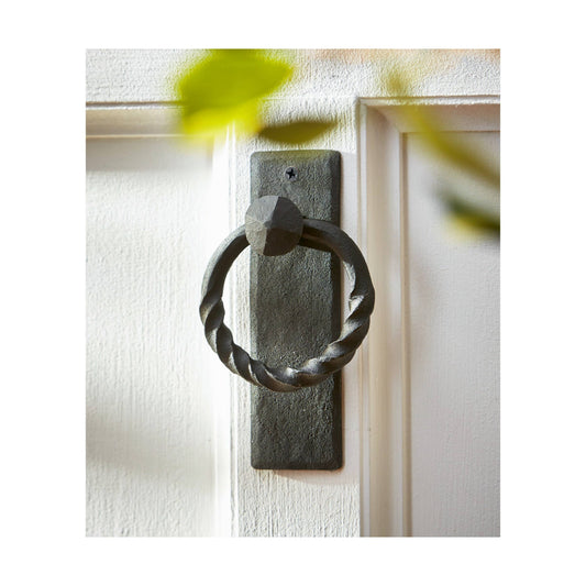 SALE Twisted Forged Door Knocker - Black: Black / Iron / No Pattern