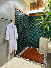 Men's Organic Waffle Weave Spa & Bath Robe (2 Colors): Pewter / White / S/M