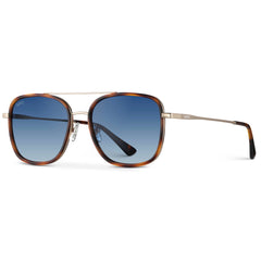 Gia - Women's Square Frame Sunglasses : Sunset Tortoise / Gradient Brown Lens