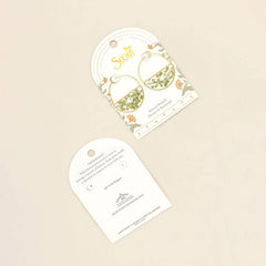 Pressed Flower Hoop Earring - Green Peppergrass/Gold