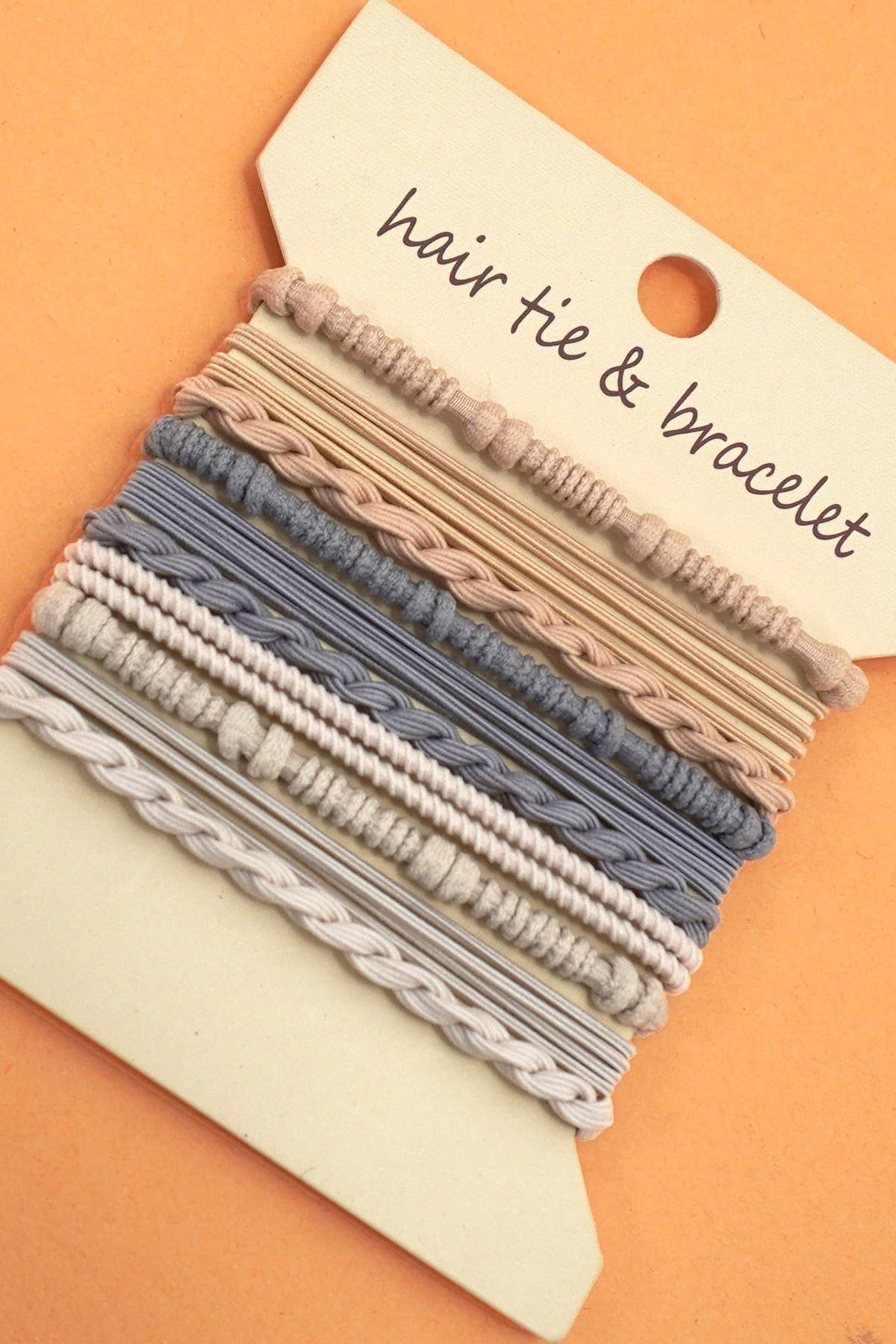 Boho Multi-Style Hair Tie Bracelet Set | Pastel Ivory