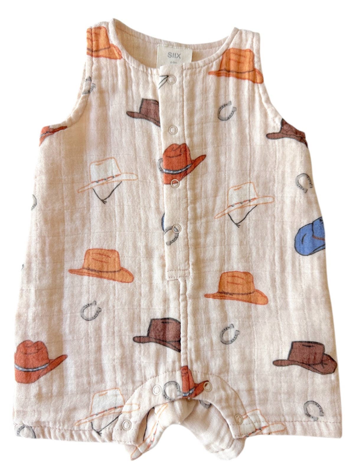 Western / Muslin Shortie Romper: 3Y