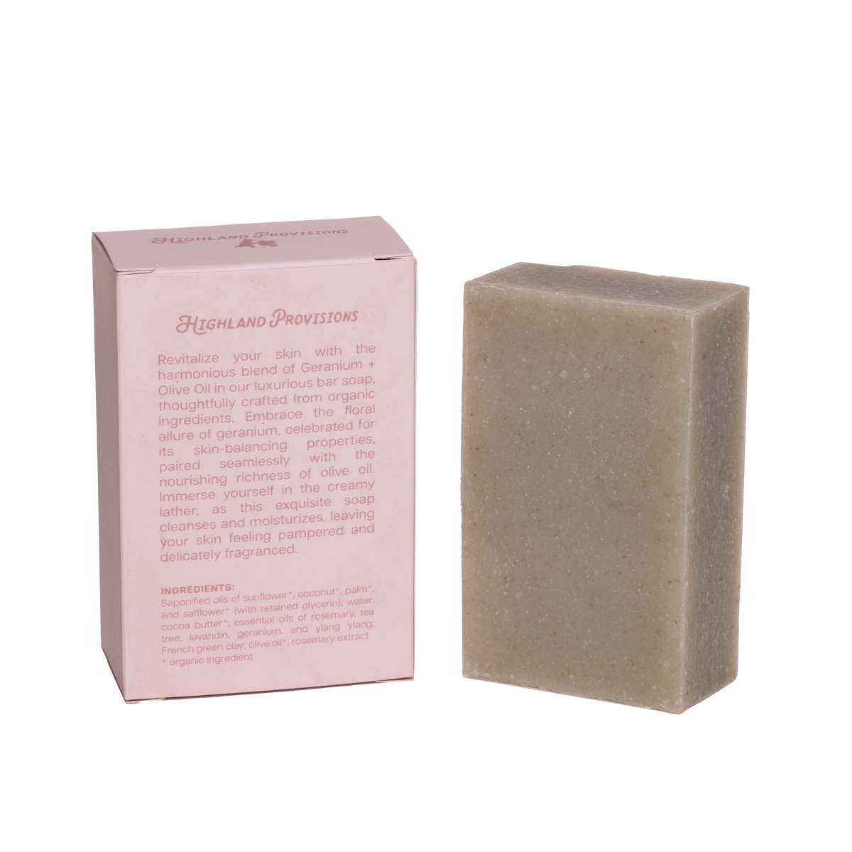 Organic Geranium + Olive Oil Bar Soap