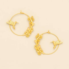 Refined Icon Earring - Hummingbird Hoop/Gold