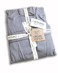 Women's Organic Cotton Bathrobe & Spa Robe: Navy / M/L