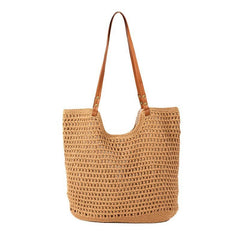 Woven Shoulder Bag: Beige