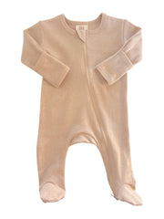 Biscuit / Organic 2-Way Zip Footie: 6 - 9 mo.