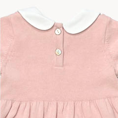 Milan Peter Pan Tulip Knit Baby Sweater Dress (Organic): Blush / 18-24M