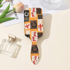 Large Paddle Hair Brush - Cow + Brown