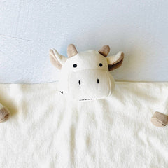 Cow- Organic Baby Lovey Security Blanket Cuddle Cloth