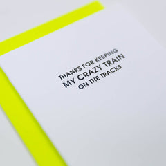 Crazy Train on the Tracks - Letterpress Greeting Card