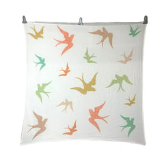 Colorful Birds Swaddle Blanket - 100% Organic Cotton