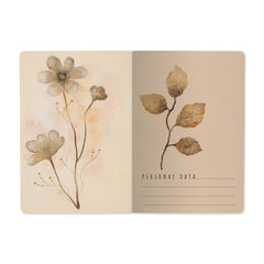 A5 Notebook - Blush and Golden Flowers 