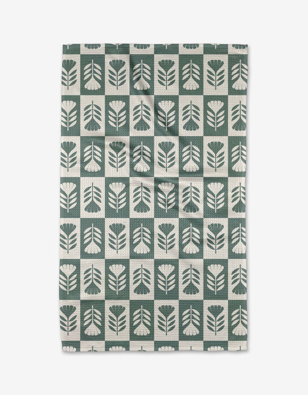Green Flower Patch Tea Towel