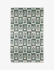 Green Flower Patch Tea Towel