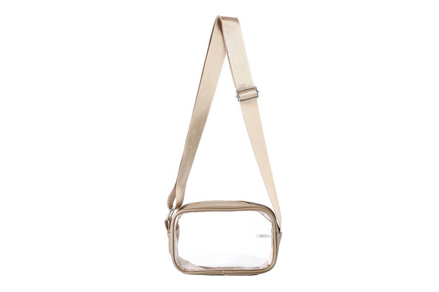 See Thru Cross Body Handbag: Gold