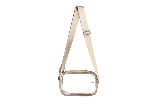 See Thru Cross Body Handbag: Gold