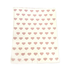 Hearts Reversible Sweater Knit Baby Blanket Organic Cotton: One Size