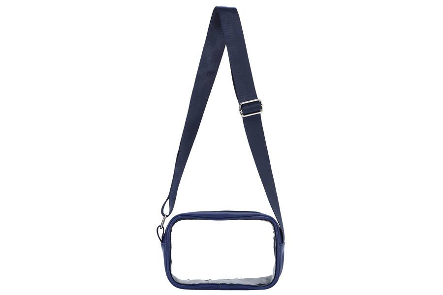See Thru Cross Body Handbag: Navy