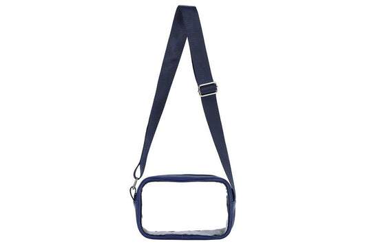 See Thru Cross Body Handbag: Navy