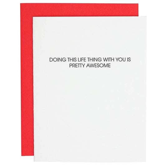 Doing Life With You Letterpress Greeting Card