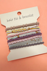 Boho Multi-Style Hair Tie Bracelet Set | Dark Brown