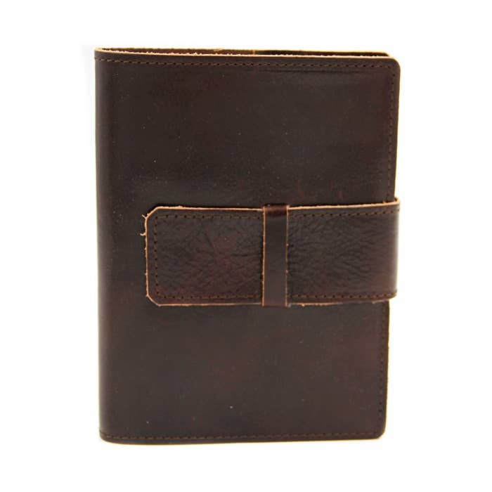 Roma Calfskin Leather 5x7"Journal Italian hand-made: Dark Brown