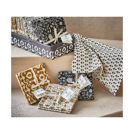 Olivia Block Print Dishtowel - Multi: Multi / Cotton / Print