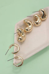 Bubble Huggie Earring Trio | Gold