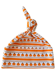 Pumpkin Stripe / Organic Beanie: 0 - 3 mo.