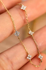 18K Stainless Steel Flower Bracelet - Silver