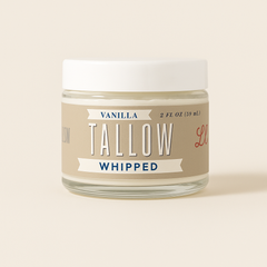 Vanilla Whipped Tallow Moisturizer | Premium Beef Tallow Skincare | Lady May Tallow: 2oz