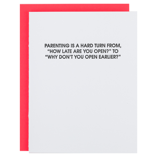 Parenting Hard Turn - Funny Parenting Letterpress Card