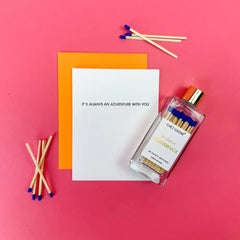 Always An Adventure With You Letterpress Greeting  Card
