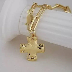 Hammered Cross Necklace | Silver