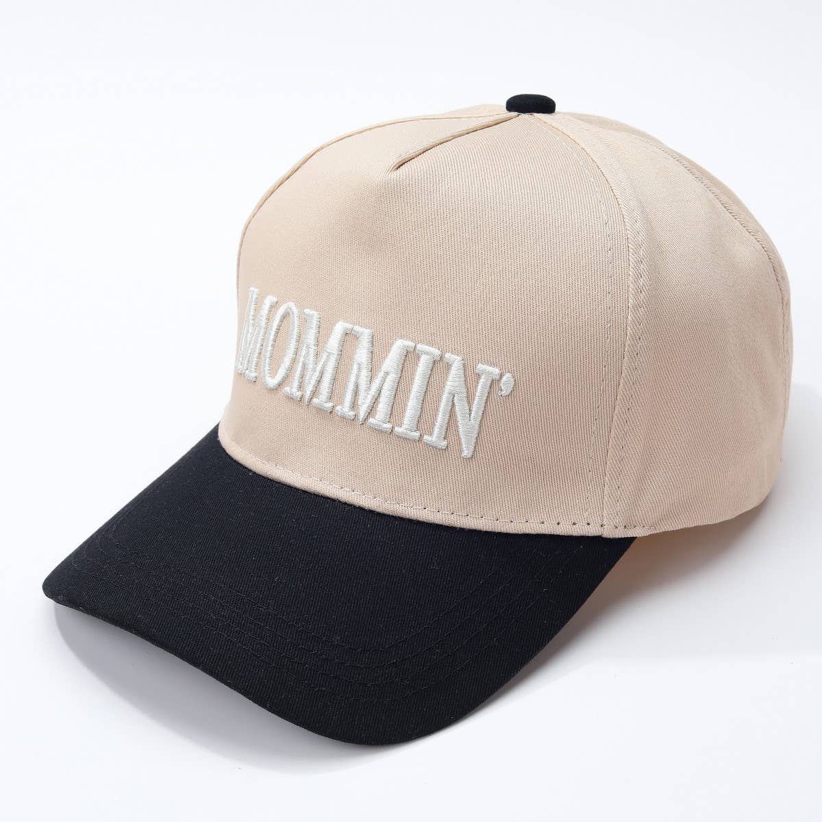 MOMMIN Embroidered Trucker Hat - Vintage Style | Black