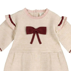 Ella Tex Knit Baby Ruffle Dress (Organic Cotton): Oatmeal / 12-18M