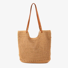 Woven Shoulder Bag: Beige