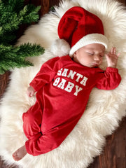 Santa Baby / Organic Long Sleeve Jumpsuit: 6-12M