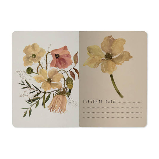 A6 Passport Notebook -  Soft Petals