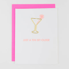 Just a Tini Bit Older - Paper Clip Letterpress Card
