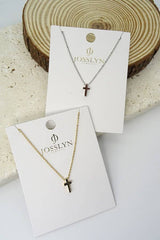 Classic Mini Cross Necklace | Silver