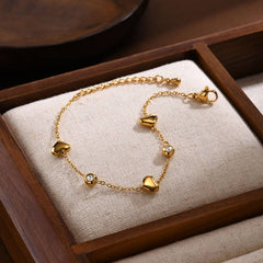 18K Stainless Steel Heart Bracelet | GOLD