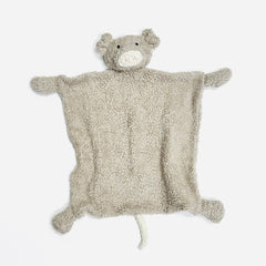 Organic SHERPA Lovey Baby Security Blankets (13 STYLES): OS / Pig (Stone)