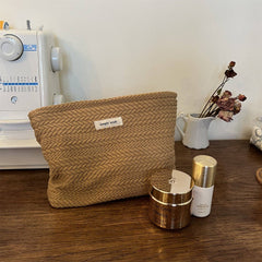 Solid Color Makeup Bag: Coffee