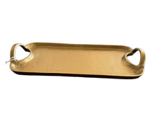 Gold serving tray with handles - large