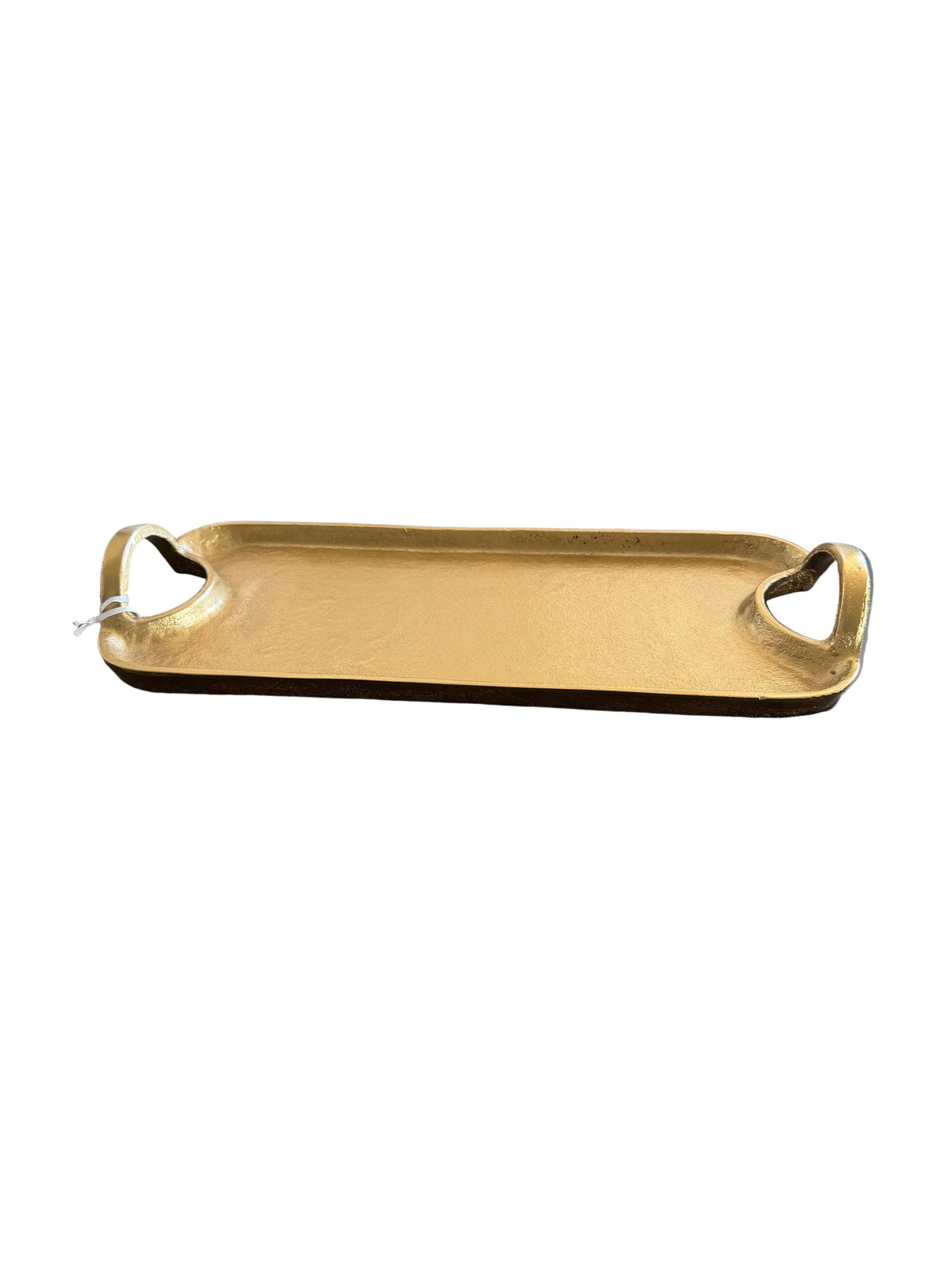 Gold serving tray with handles - large