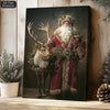 Vintage Santa and Reindeer Print